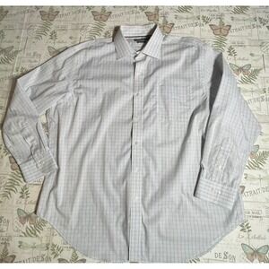 Lauren Ralph Lauren Mens Classic Fit Stretch Non Iron Plaid Dress Shirt